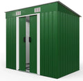 GARDEBRUK Metall Gerätehaus 4m³ mit Fundament und Schiebetür, Grün